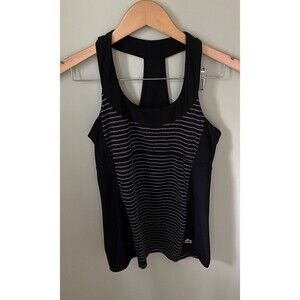 RBX Women's Athletic Tank Top Black/Gray Striped Size Medium